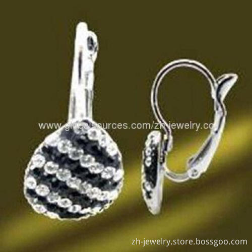 Rhinestone Hoop Earrings, ODM and OEM Orders are Welcome